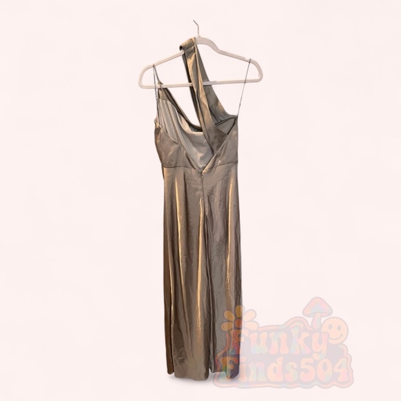 Significant Other Alessia Dress NWT Latte Satin One Shoulder Evening Gown Size 4 - Picture 5 of 11